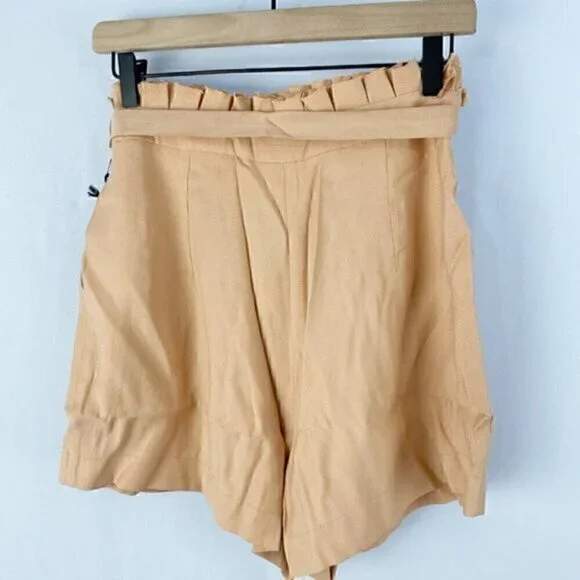ASTR The‎ Label Pacific Pleated Tie Waist Shorts Peach Papaya - Picture 7 of 10